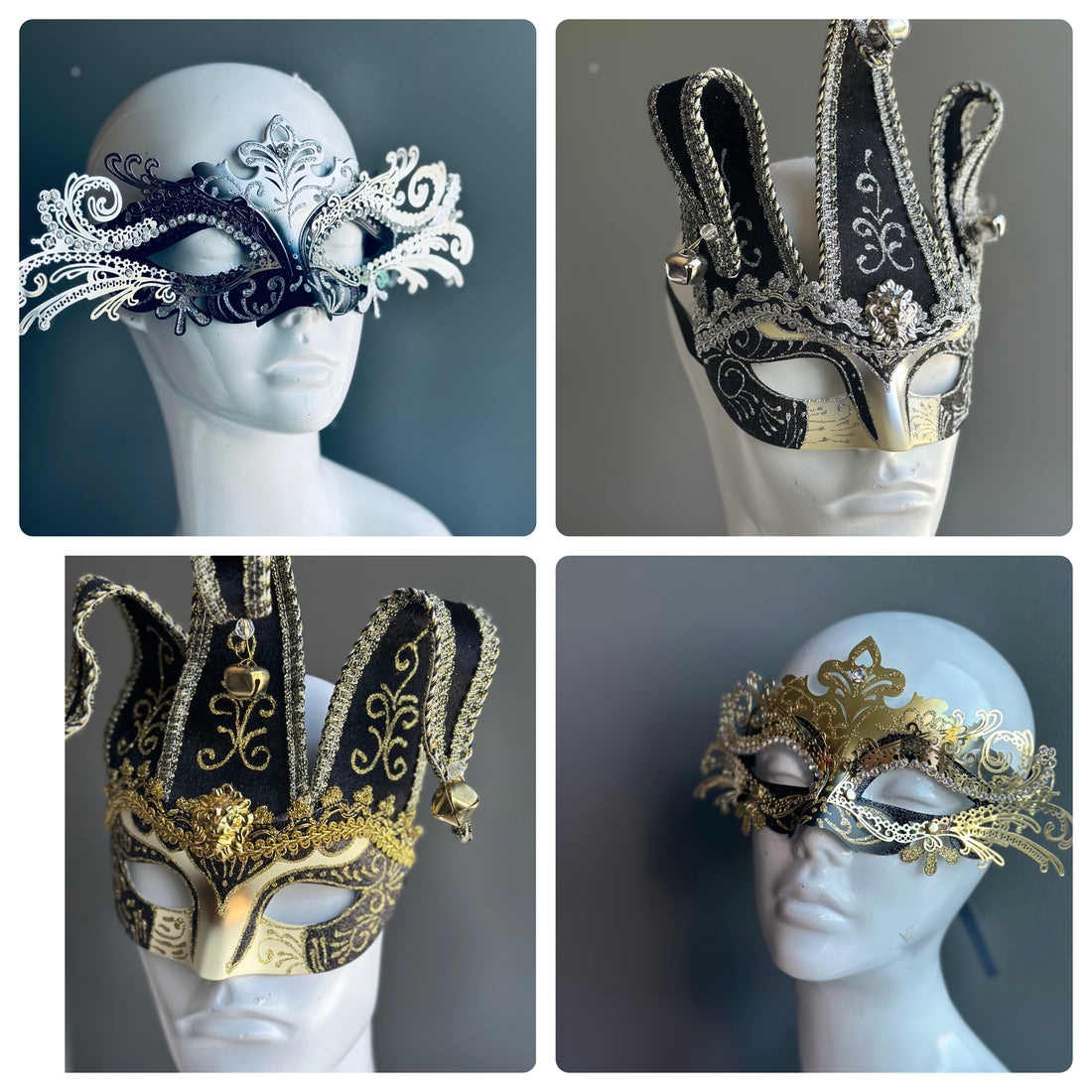 Masquerade mask party pack featuring elaborate jester and filigree designs for groups or couples