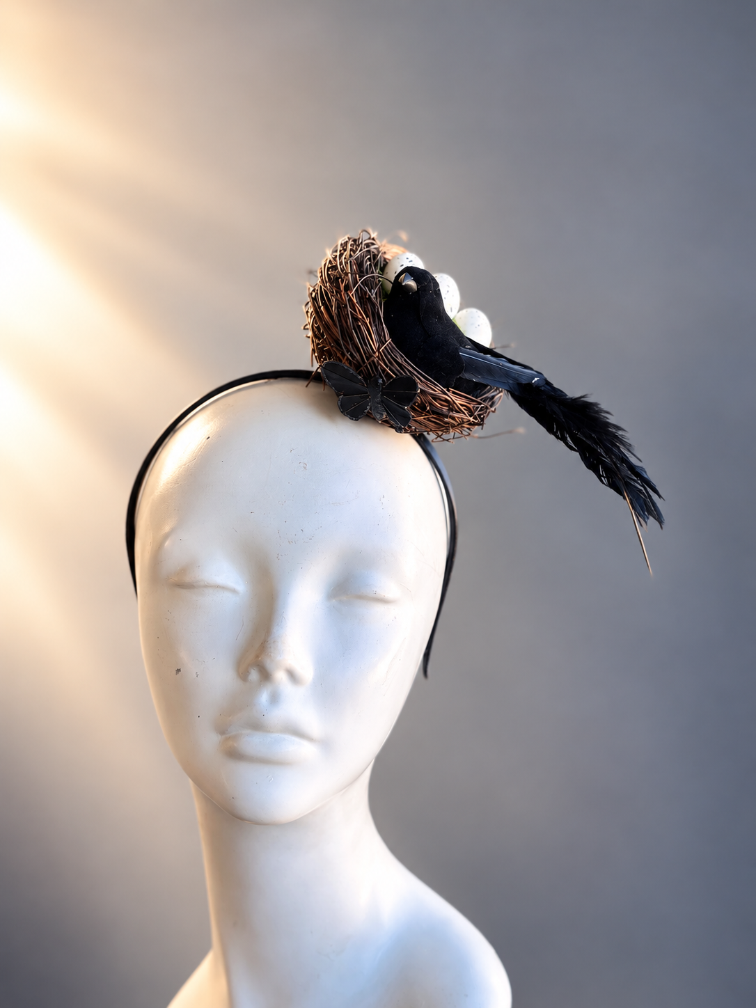 Midnight Raven Nest Fascinator