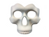 White skull masquerade mask with hollow eye sockets and teeth, ideal for Halloween, Carnival, Day of the Dead, and gothic costumes.