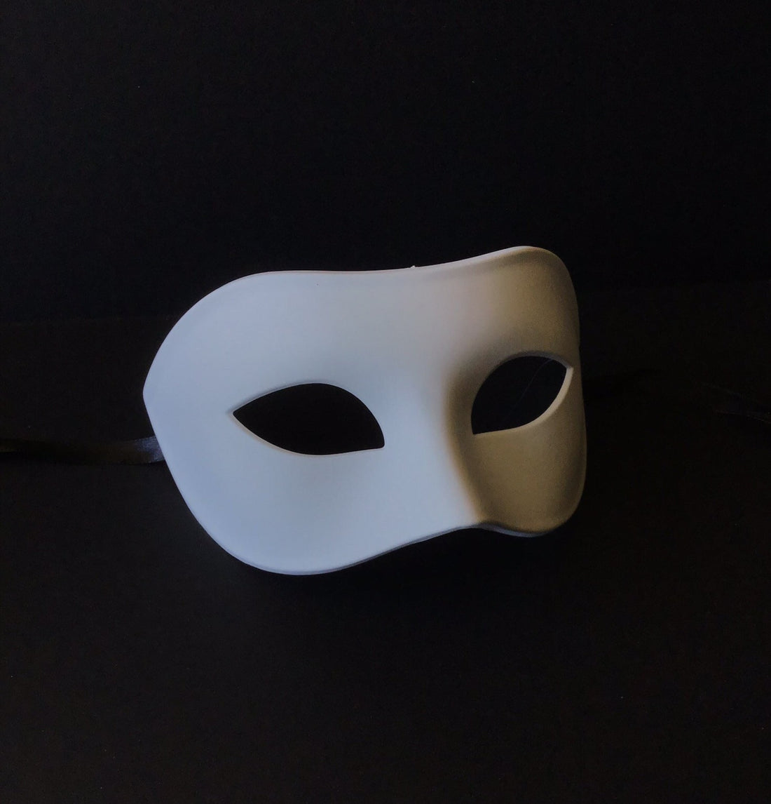White minimalist masquerade eye mask for men or women