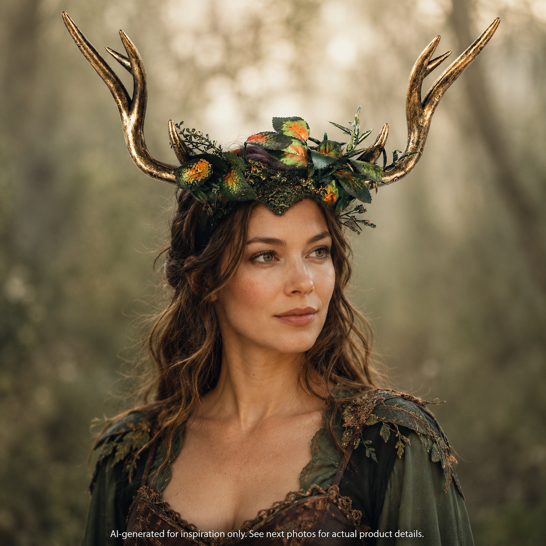 Deer Antler Headdress - Woodland Forest