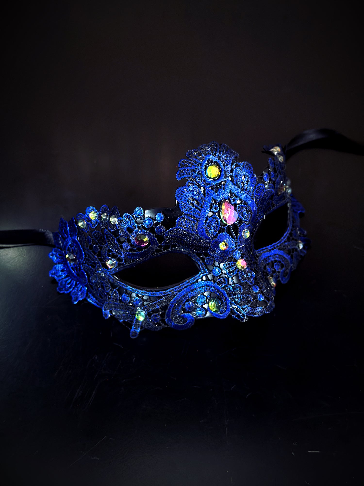 Brocade Mask - Blue