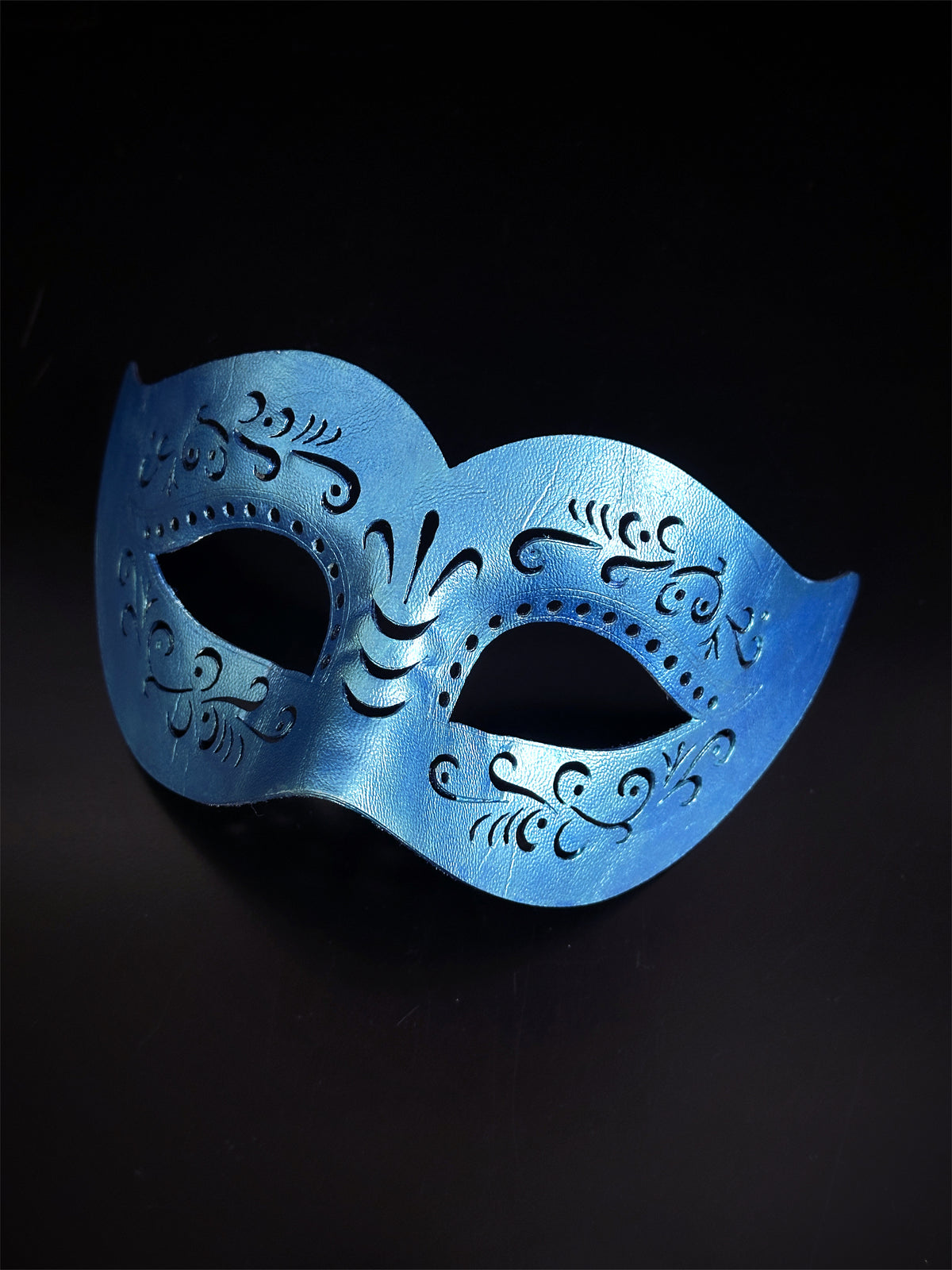 Womens Masquerade Mask Vegan Leather Blue | Masquerade Store