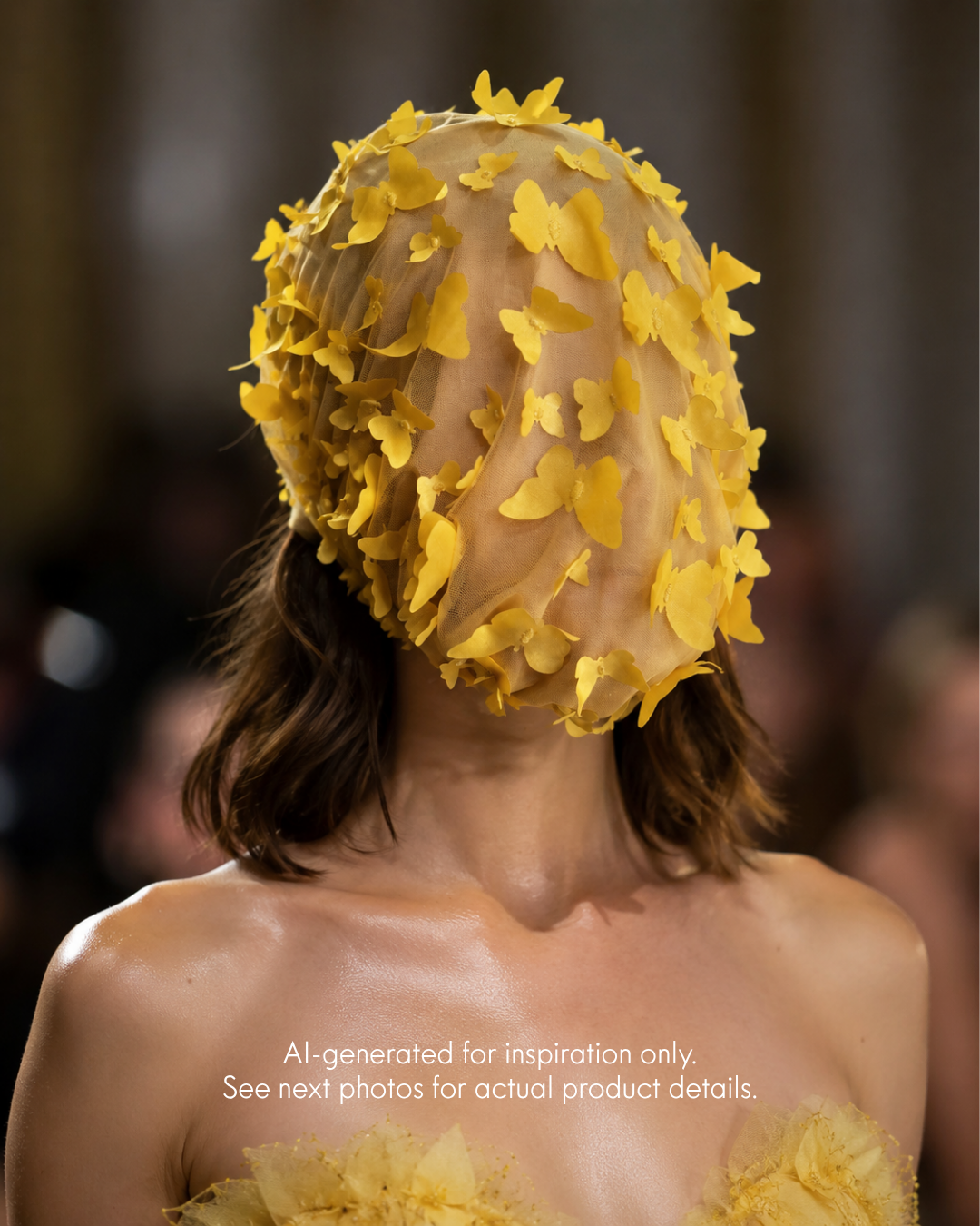 Golden Butterfly Mirage Veil - Avant Garde Couture Headpiece