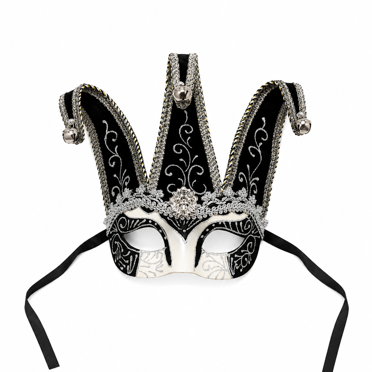 Jester Mask - Black Silver