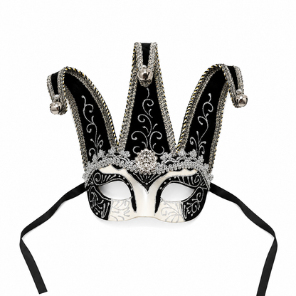 Jester Mask - Black Silver