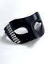 Black masquerade mask for men with silver stud details, perfect for edgy masquerade looks

