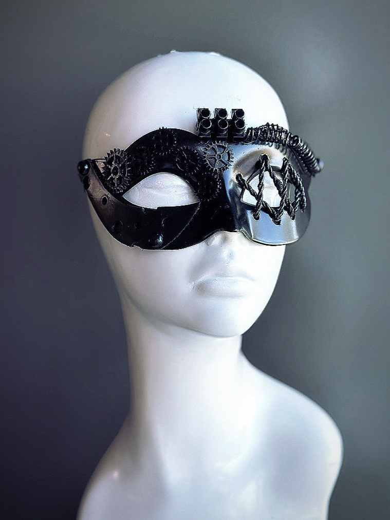 Black Industrial Steampunk Masquerade Mask
