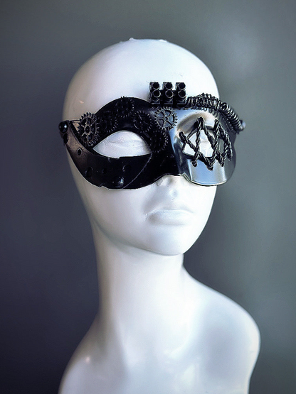 Black Industrial Steampunk Masquerade Mask