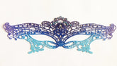 Ombre lace masquerade mask in blue and purple for women, Venetian style lace mask, perfect for masquerade ball, prom, wedding, and Halloween costumes.