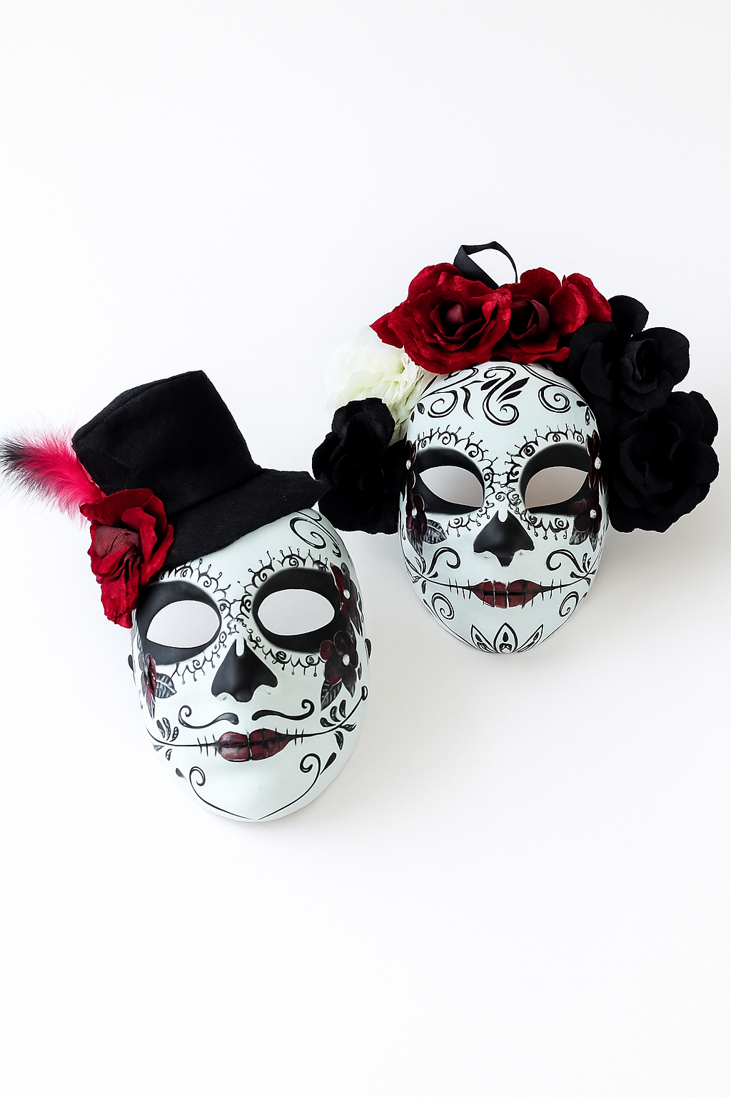 Halloween sugar skull masks for couples.