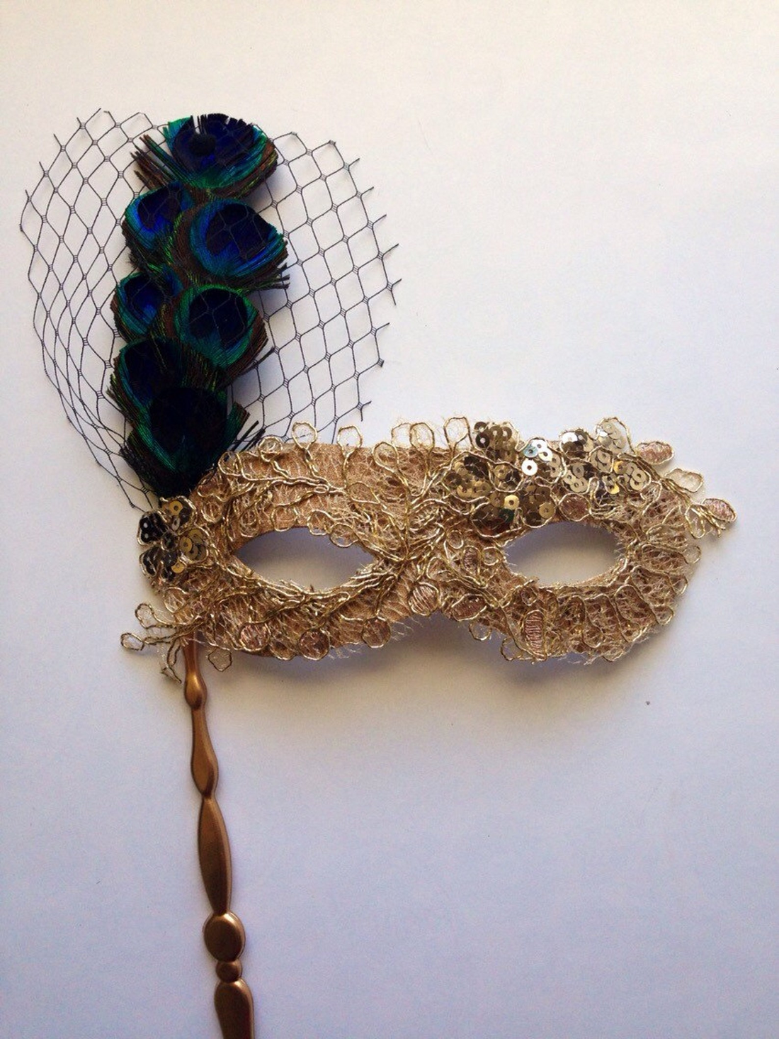 Peacock Serenade - Handheld Mask