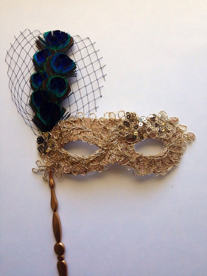 Peacock Serenade - Handheld Mask