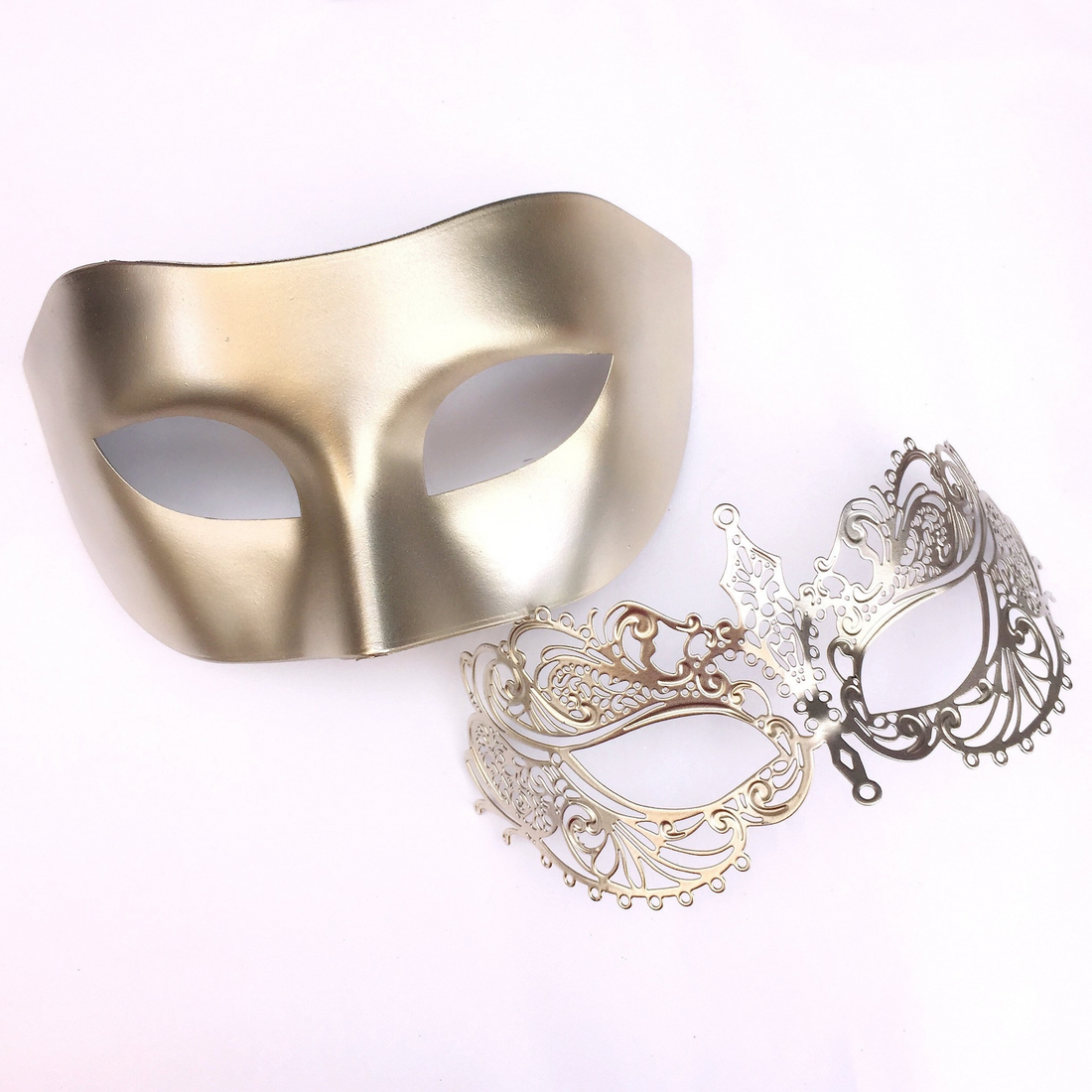 Champagne Elegance – Couples Masks