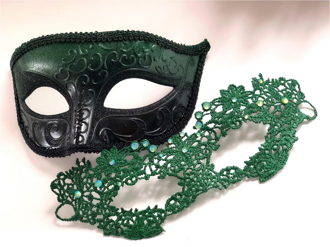 Enchanted Emerald – Black & Green Men Mask