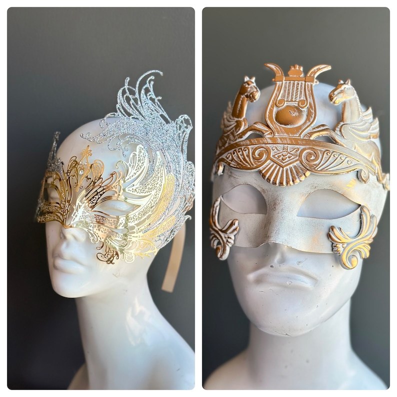 Roman Horse Duo - White/ Gold