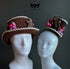 Gingerbread cookie Christmas mini top hat fascinator with festive ornaments on headband