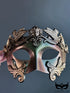 Mens gladiator mask in black gold and green