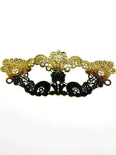 Gold black ombre lace masquerade mask with rhinestones, elegant lace eye mask for women, perfect for prom, masquerade ball, and Halloween parties.