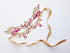 Gold lace masquerade mask available plain or with sparkling rhinestone accents.