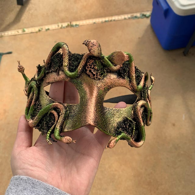 Women's Masquerade Mask Medusa Snake Black Gold | Masquerade Store