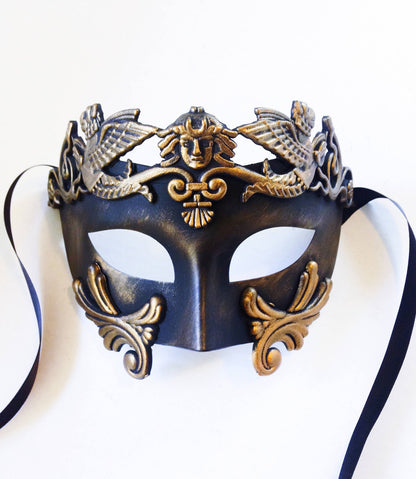 Gladiator Mask - Gold/Black