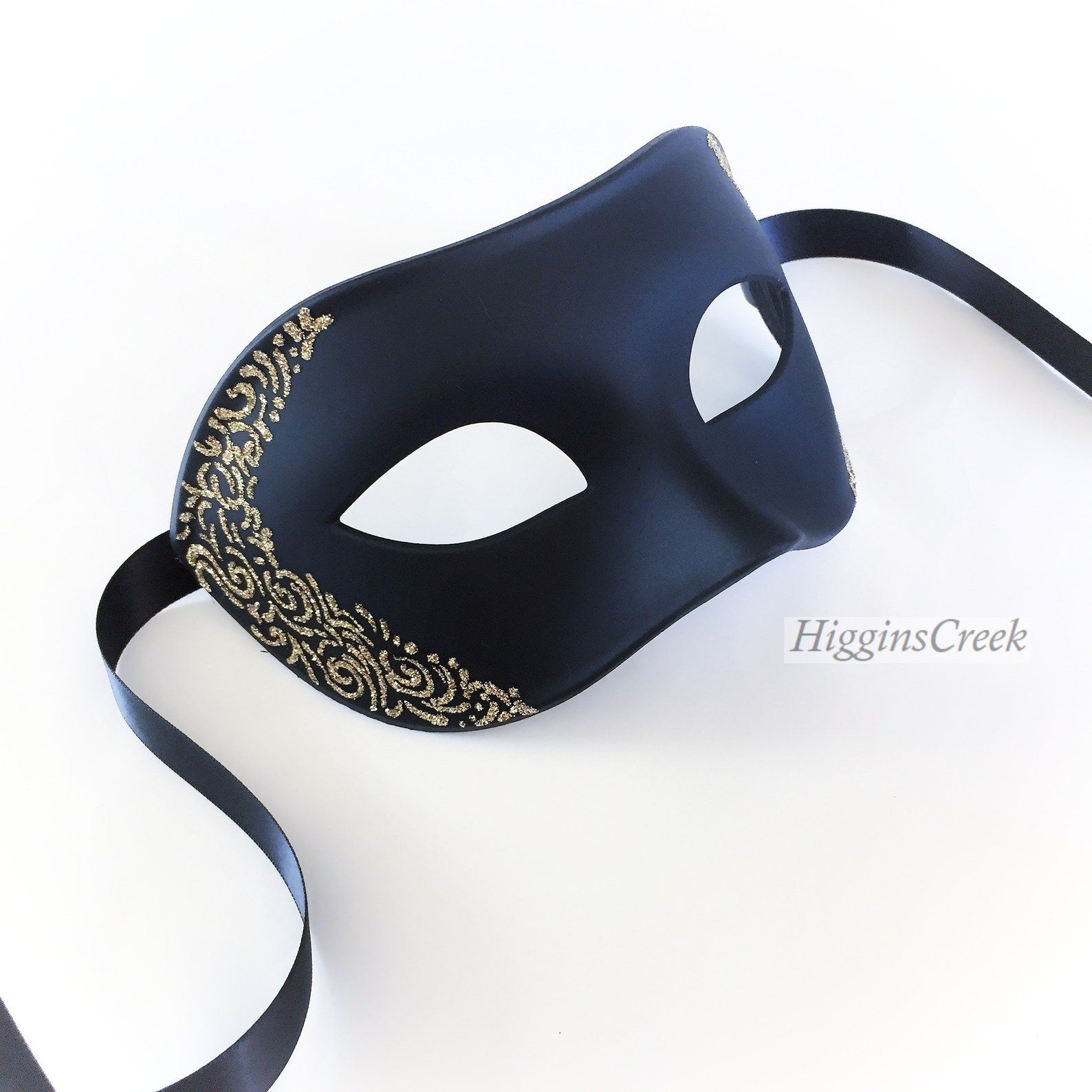 Gold Shimmer Mask - Black