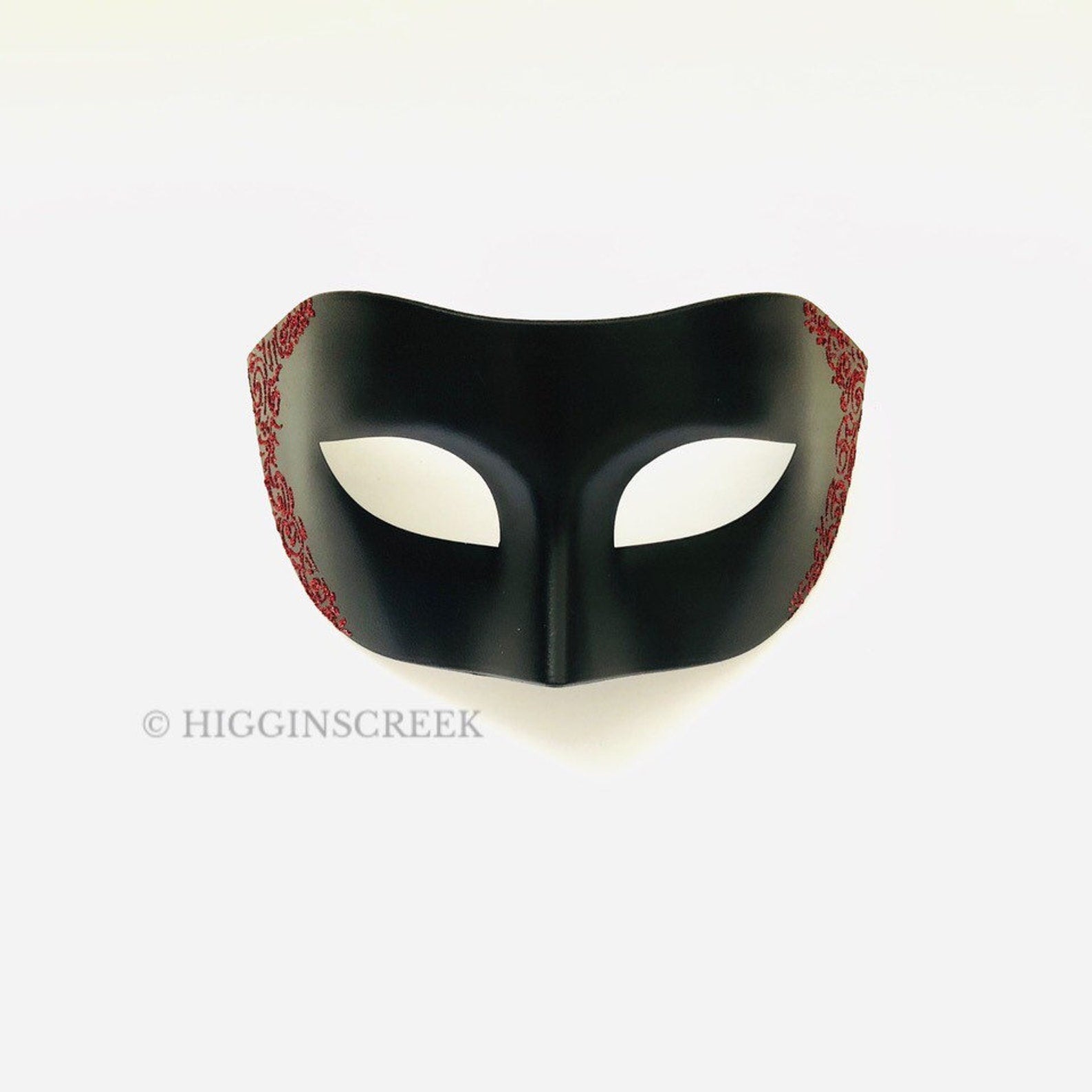 Red Filigree Mask - Black