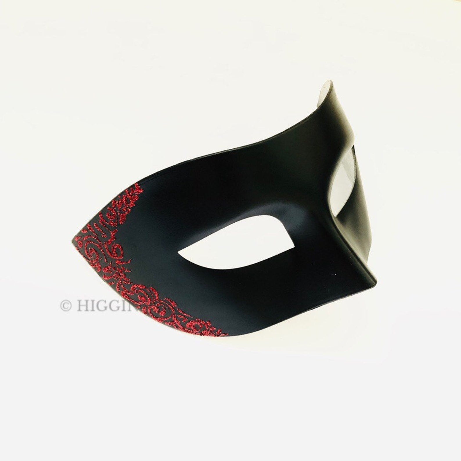 Red Filigree Mask - Black