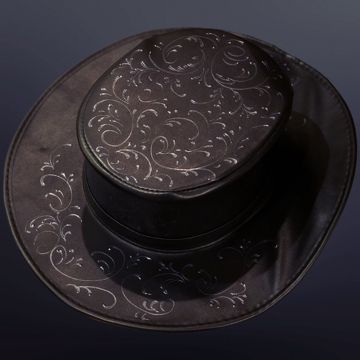 Filigree Plague Hat - Black