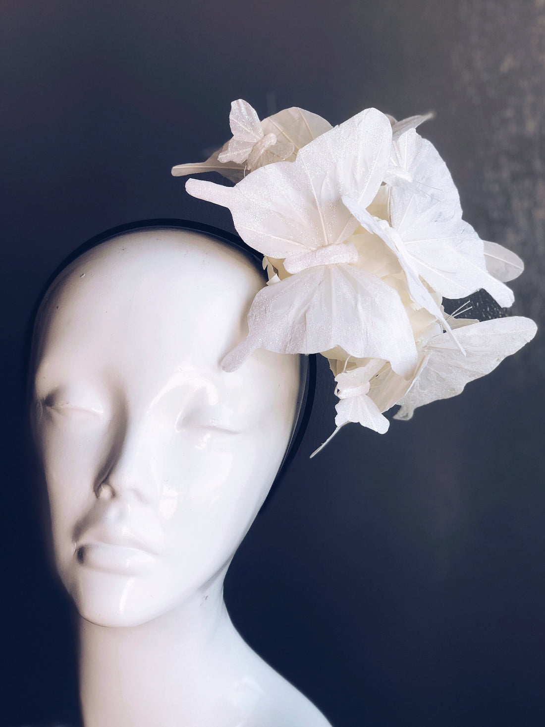 White Butterfly Fascinator Hat
