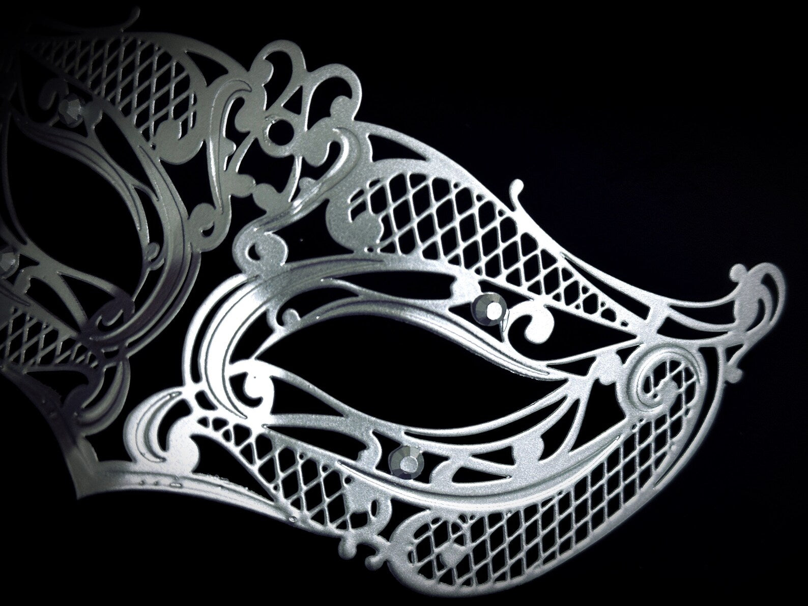 Ornate Silver Masquerade Mask for Kids