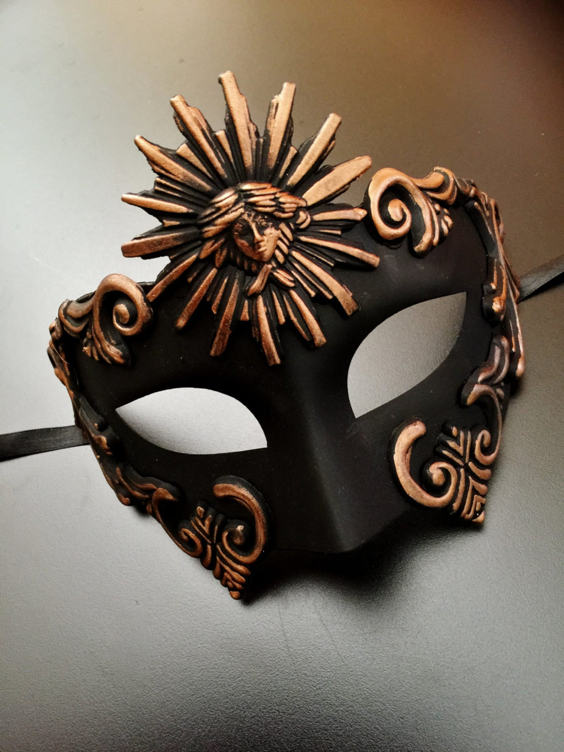 Sun God Mask - Bronze/Black