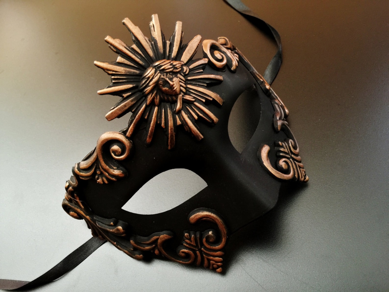 Sun God Mask - Bronze/Black