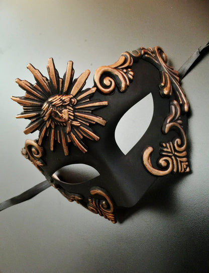 Sun God Mask - Bronze/Black