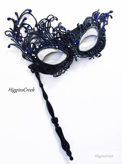 Venetian Eye Shimmer Mask - Black