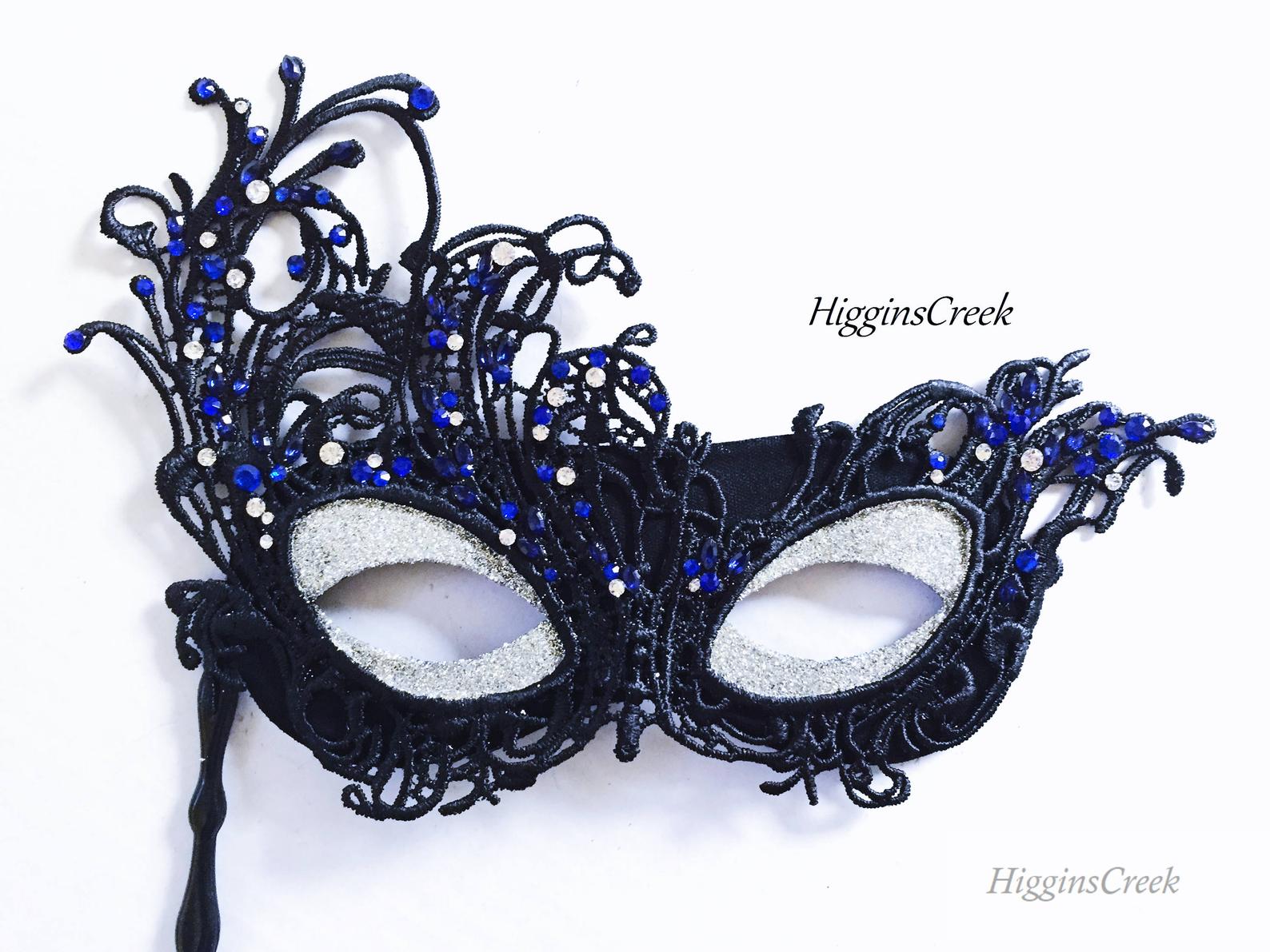 Venetian Eye Shimmer Mask - Black