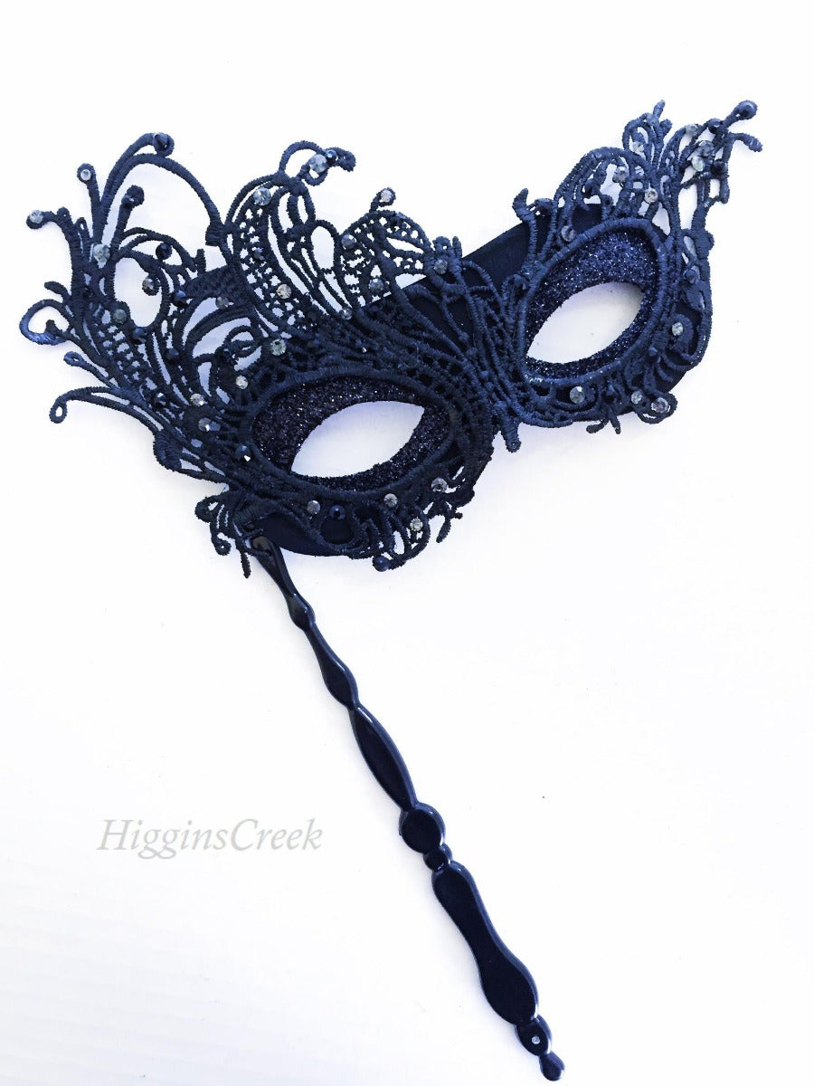 Venetian Eye Shimmer Mask - Black