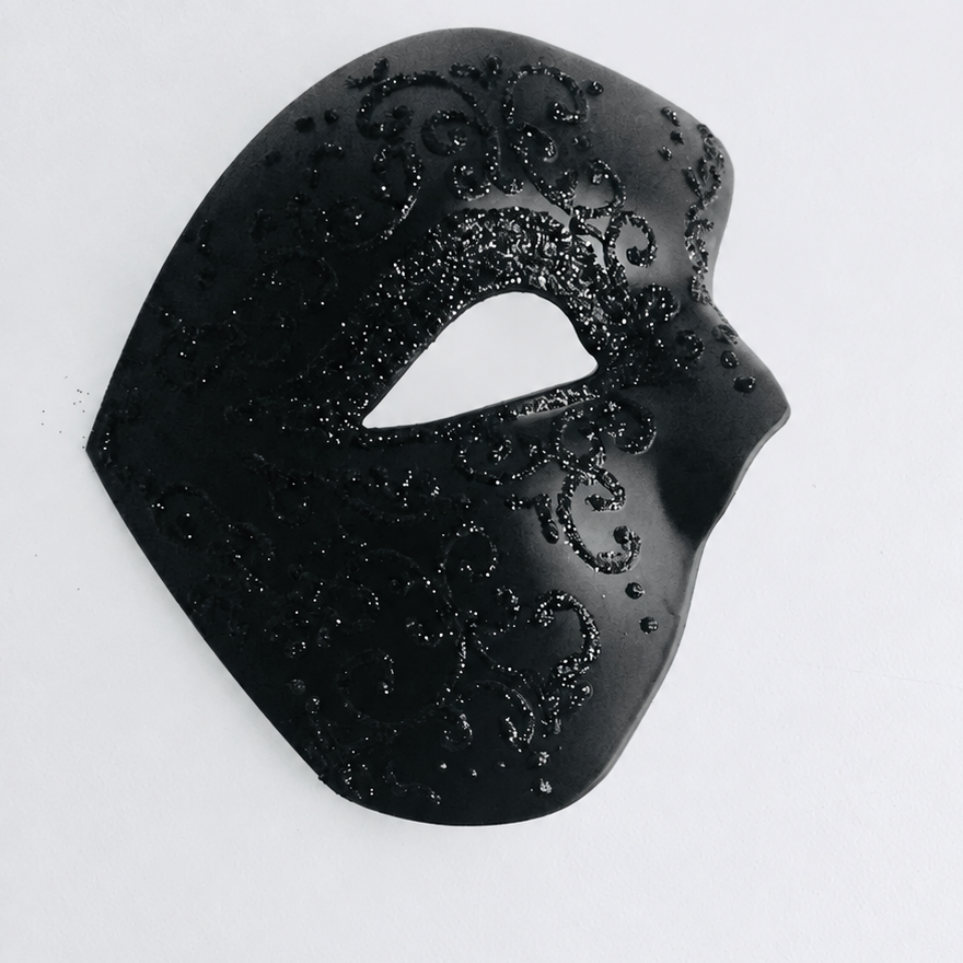 Phantom Handheld Stick Mask With Filigree