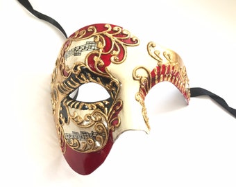 Venetian Mask - Red/Black/Gold