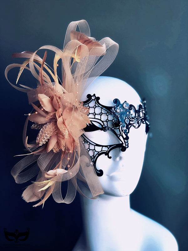 Blush Pink Flapper Headband with Crystals - Masquerade Store display picture 3