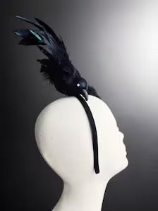 Raven Headpiece – Black Feather Crow Fascinator