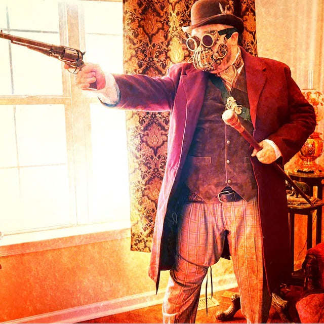 Men's Steampunk Mad Scientist Phantom Halloween Costume Masquerade Mask Silver e Men's Steampunk Mad Scientist Phantom Halloween Costume Masquerade Mask Silver e
