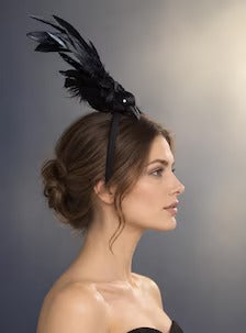 Raven Headpiece – Black Feather Crow Fascinator