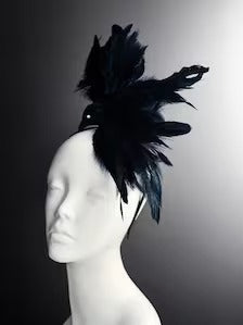 Raven Headpiece – Black Feather Crow Fascinator