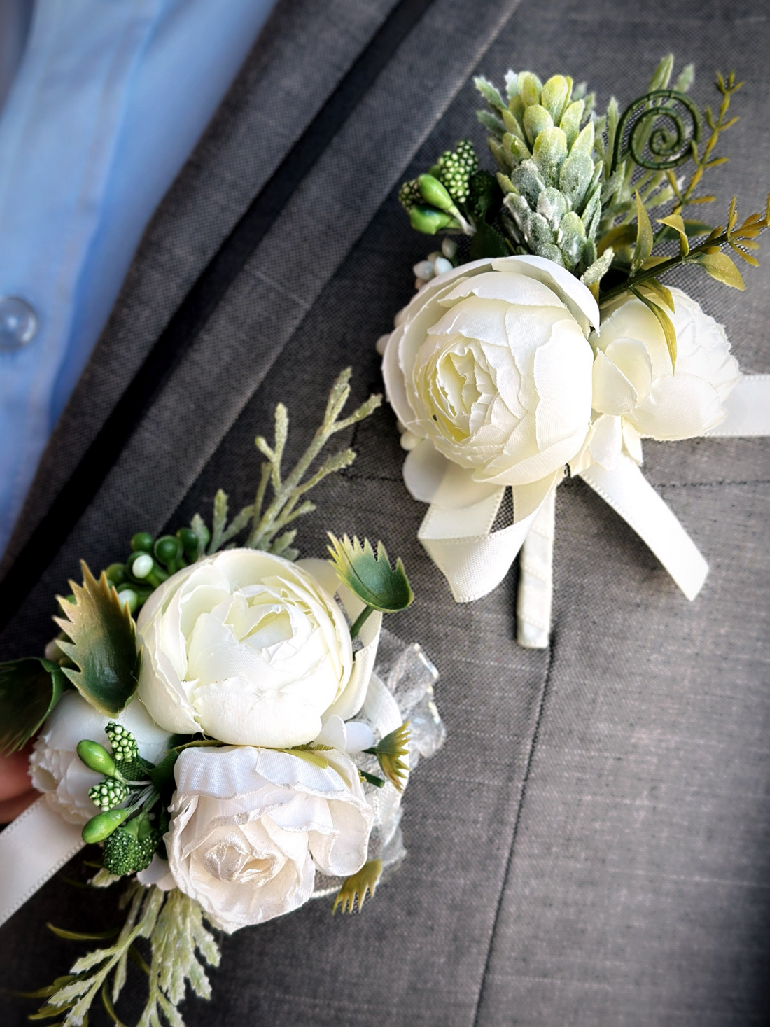 Ivory Blossom - Boutonniere & Corsage