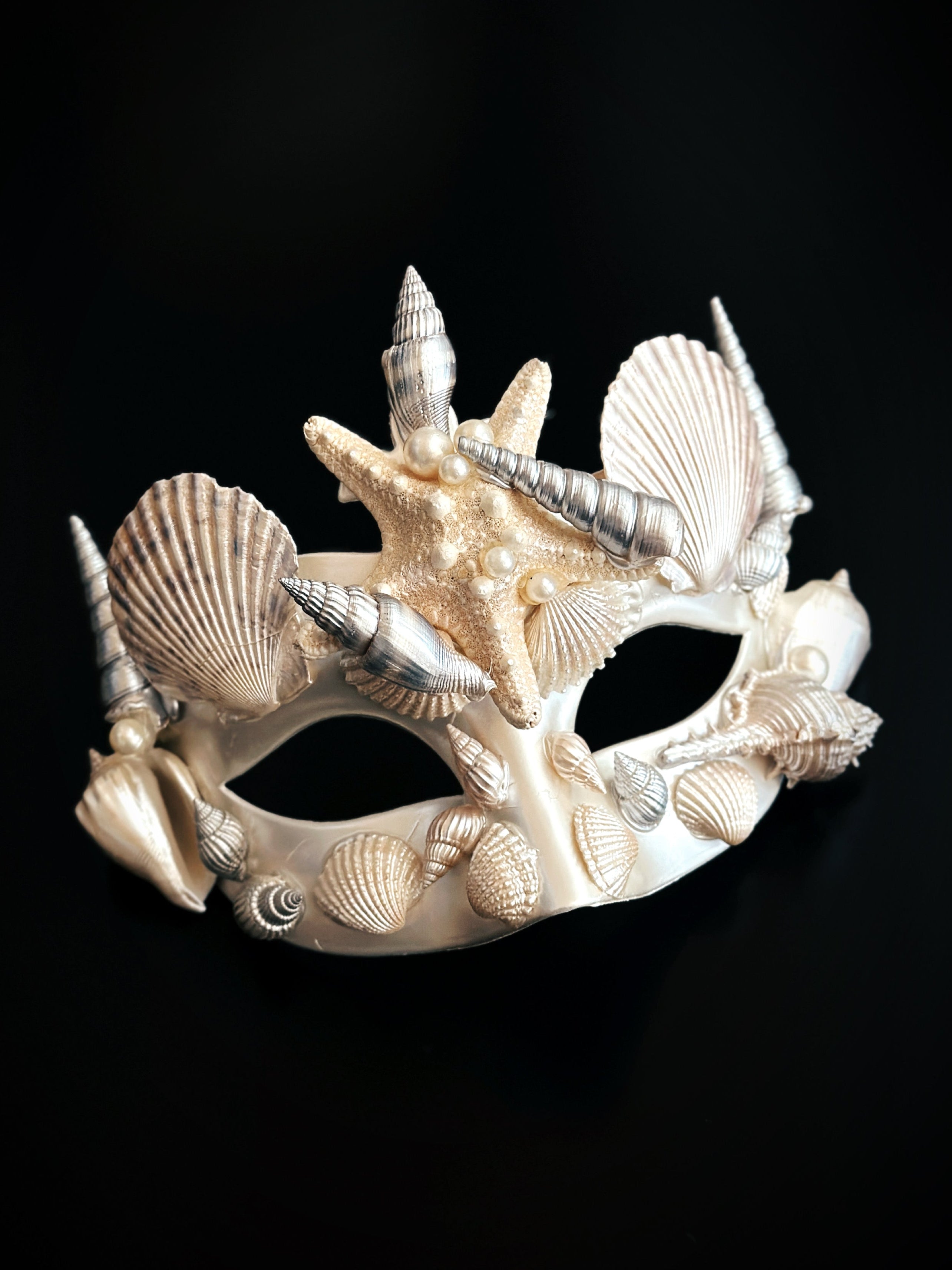 Merman Shell Mask – Ivory - Masquerade Store