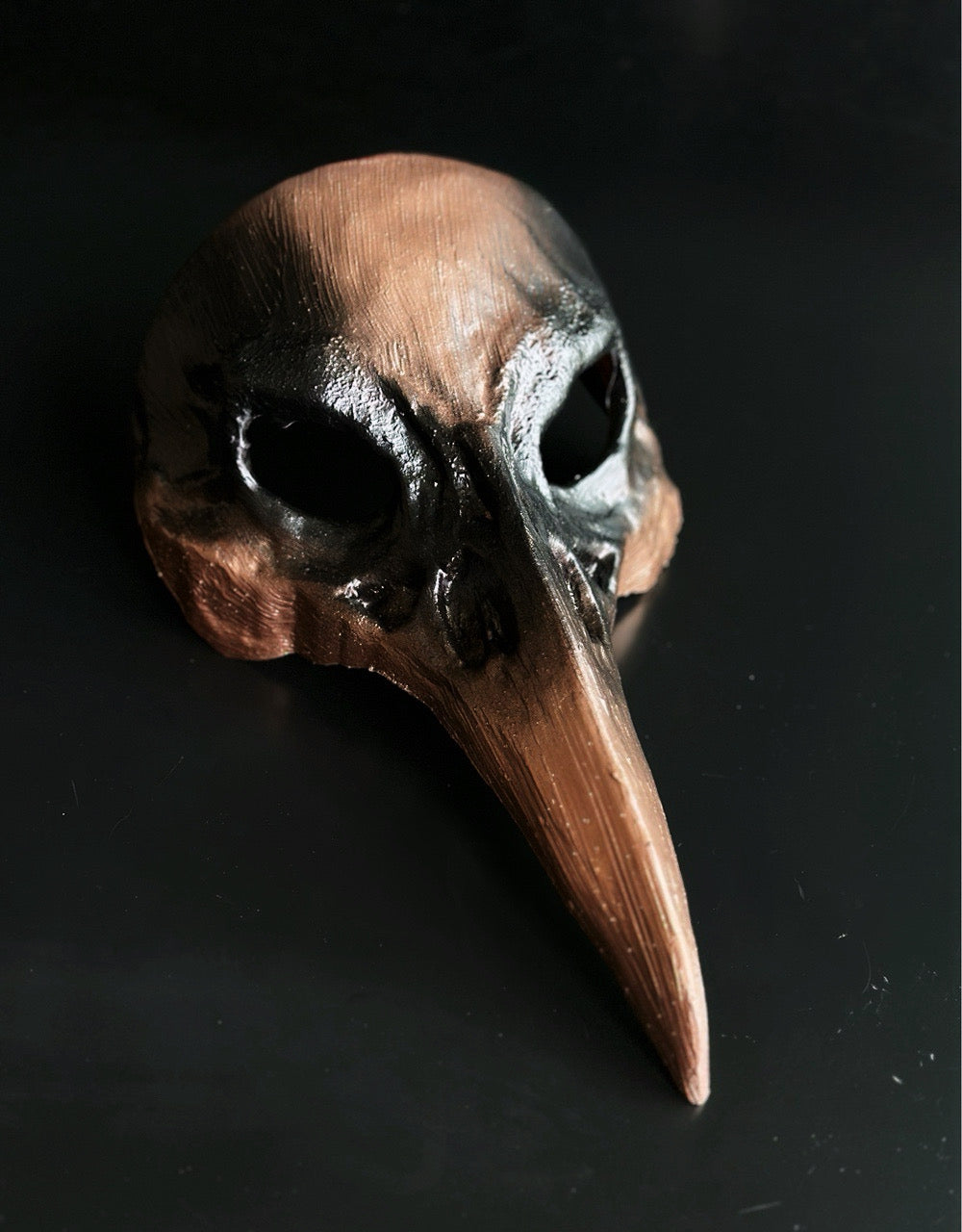 Gothic Halloween couples mask set with horned floral mask and plague doctor beak mask.