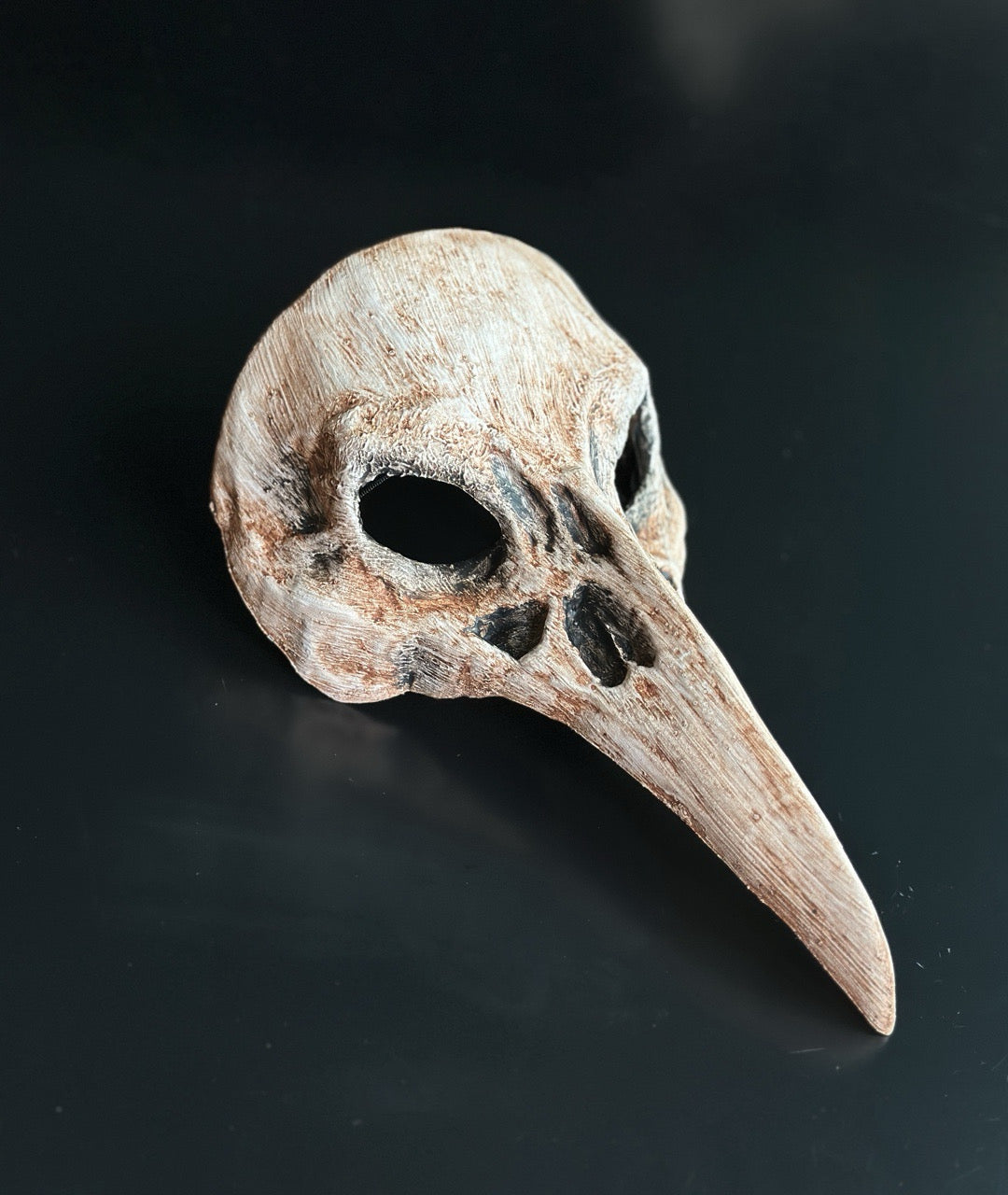 Gothic Halloween couples mask set with horned scale mask and skull plague doctor mask.