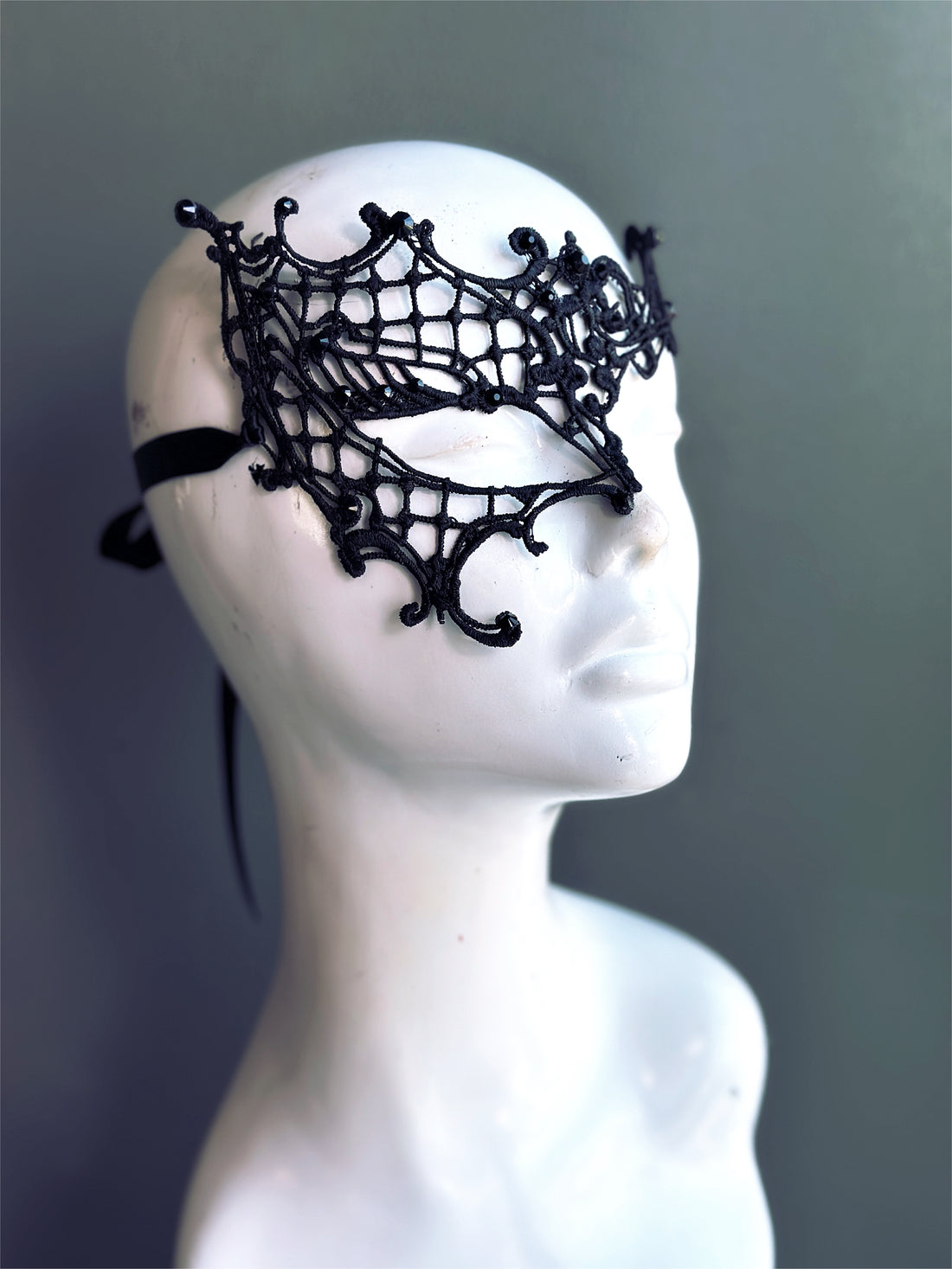 Phantom styled black lace mask